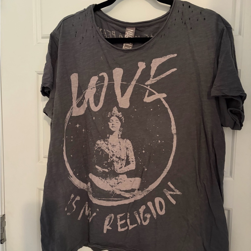 Magnolia Pearl Gray 'Love is My Religion' Tee